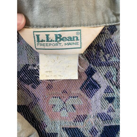 LL Bean Jacket Womens Large XL ? Aztec Country Western Vintage 90s Tapestry Coat - Picture 11 of 13